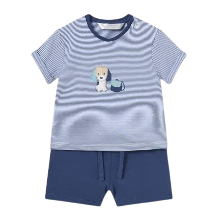 MYL 2 Pieces Knit Short Set Cerulean Puppy