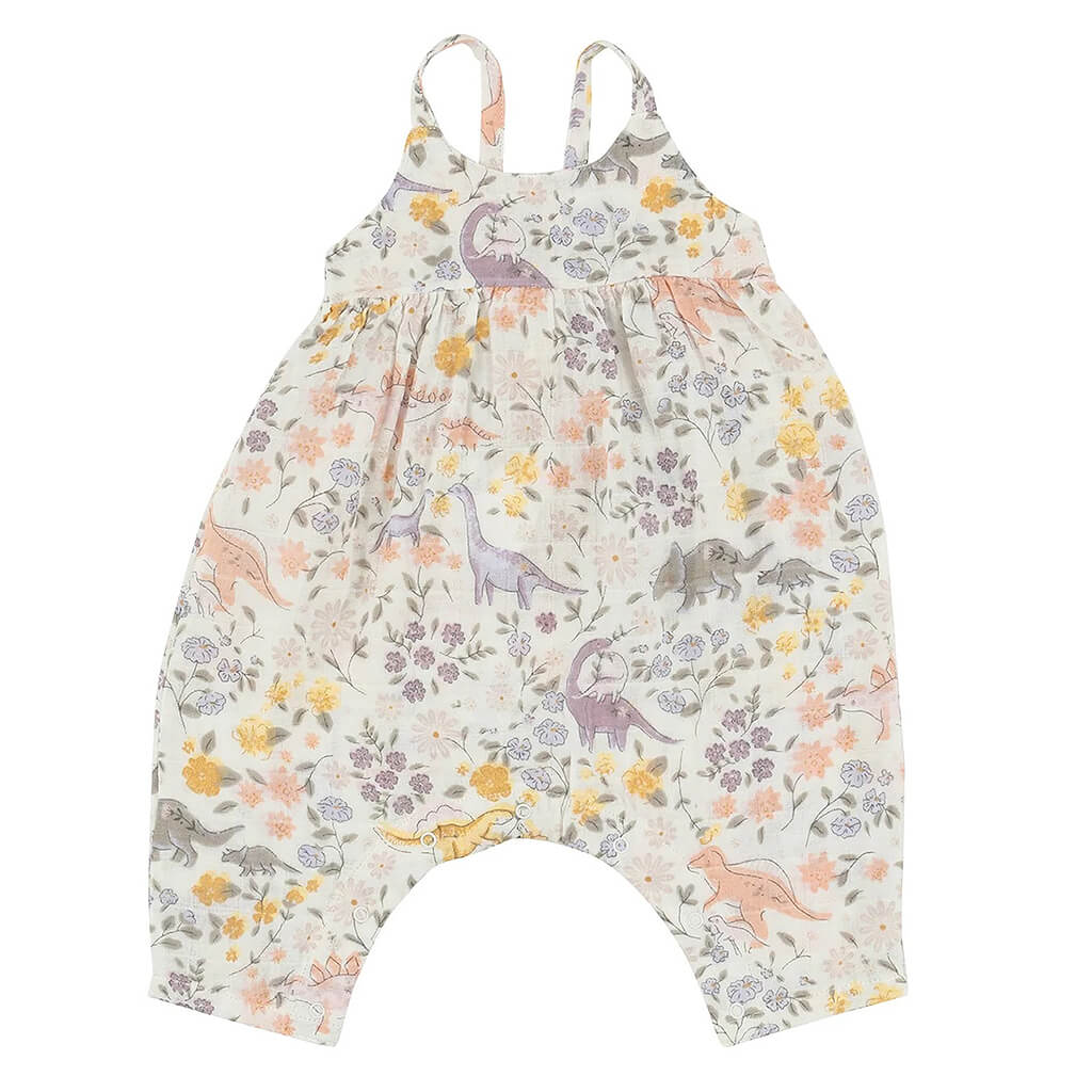 Tie Back Romper Sweet Floral Dino