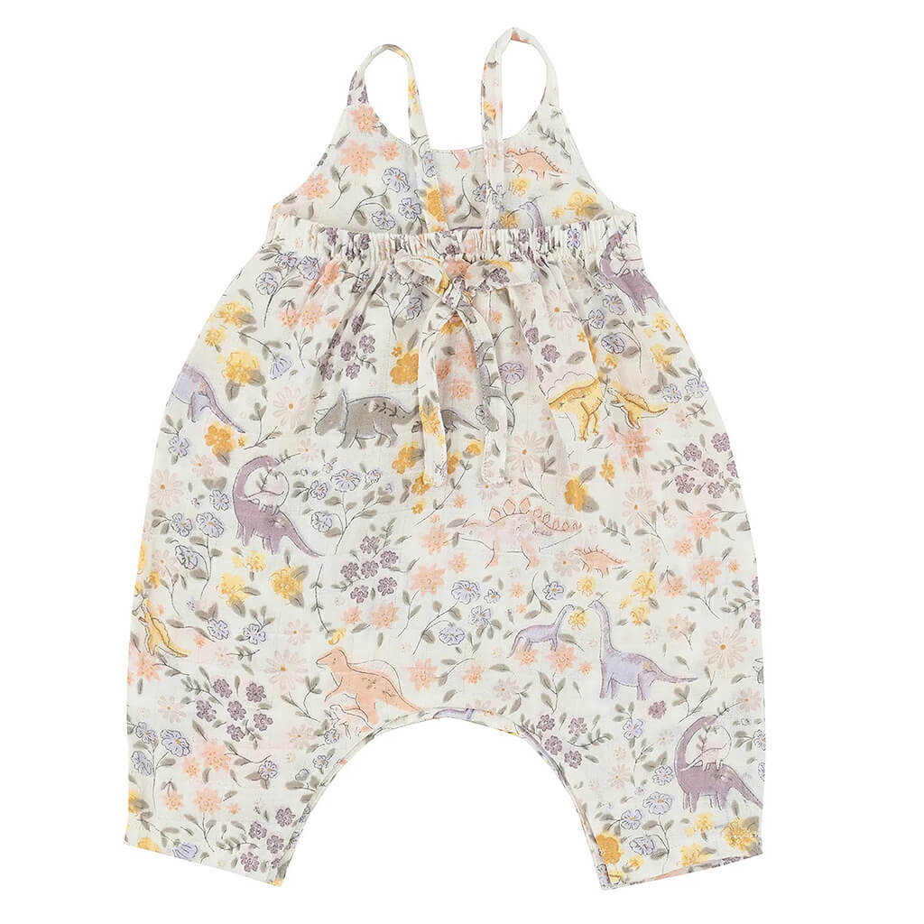 Tie Back Romper Sweet Floral Dino