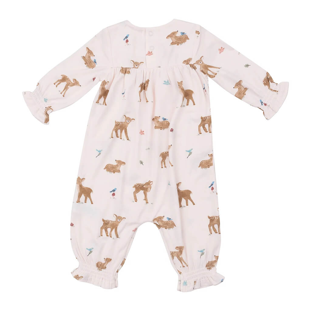 Angel Dear Smocked Romper Soft Deer