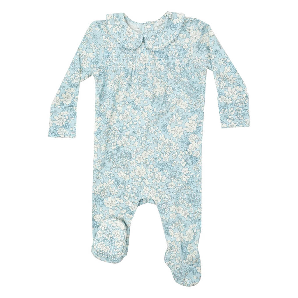 Angel Dear Smocked Peter Pan Footie Meadow Floral