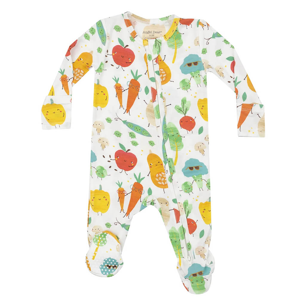 Angel Dear 2-Way Ruffle Zipper Footie Fall Veggies