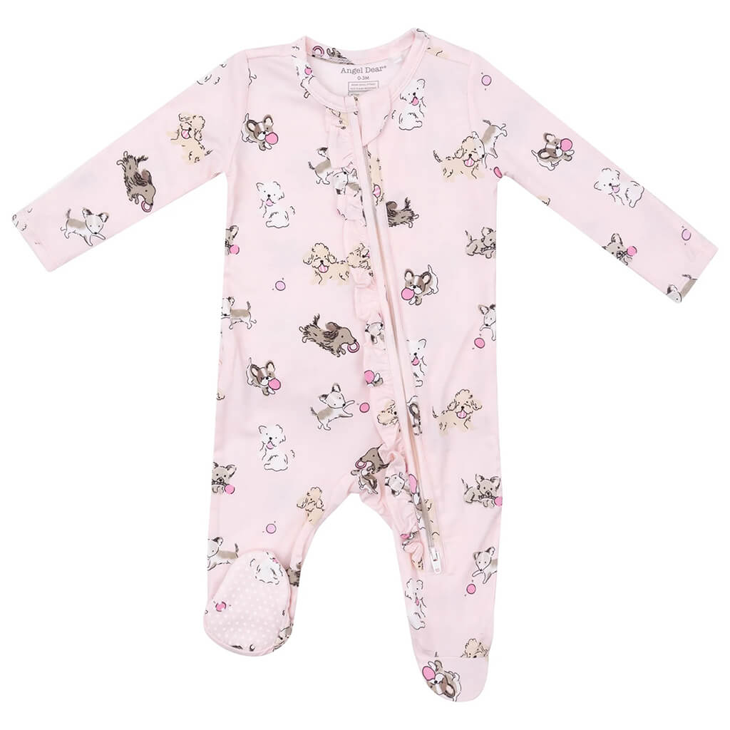 Angel Dear 2-Way Ruffle Zipper Footie Fluffy Puppies