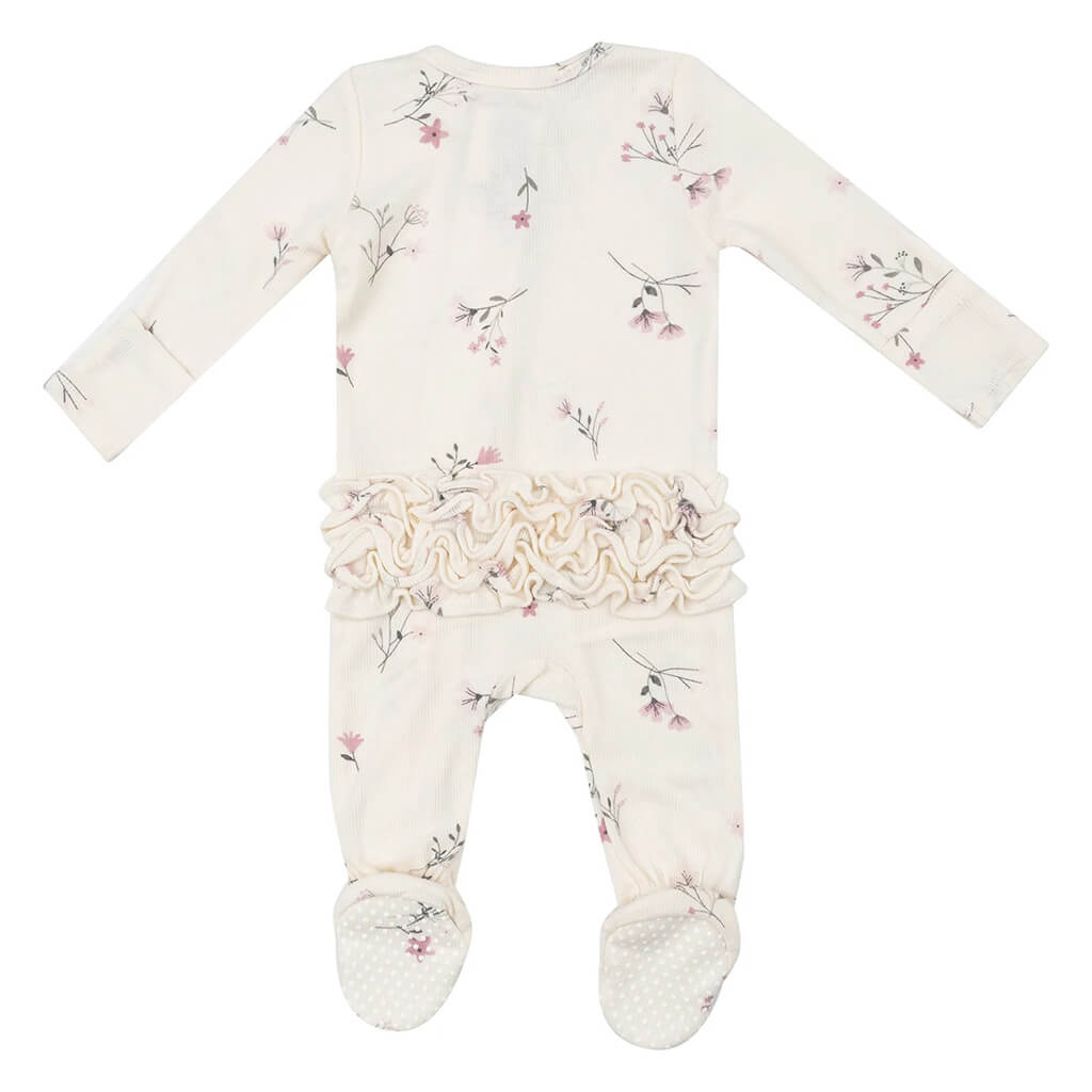 Angel Dear 2-Way Ruffle Zipper Footie Wispy Floral