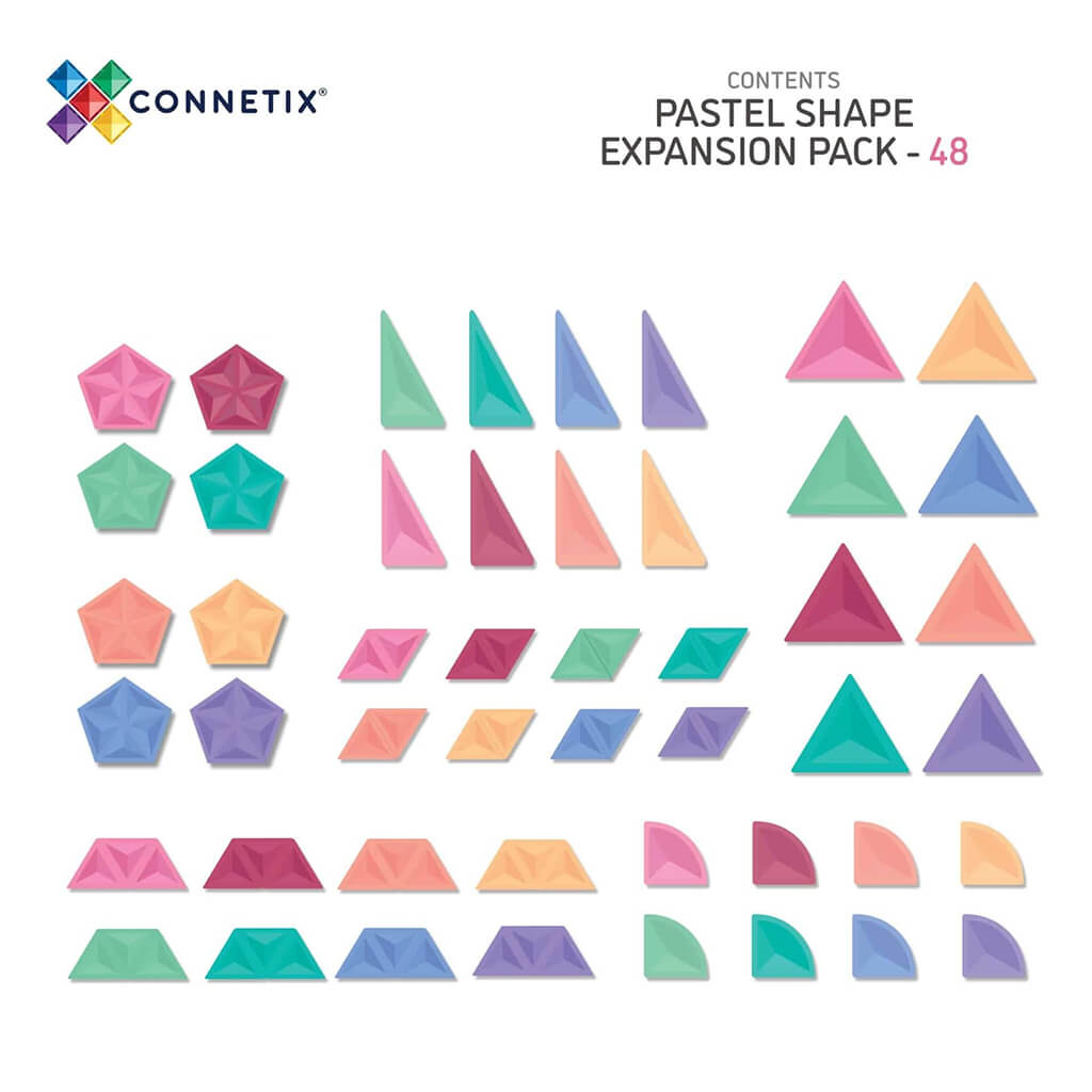 Connetix Pastel 48pc Shapes Expansion Pack