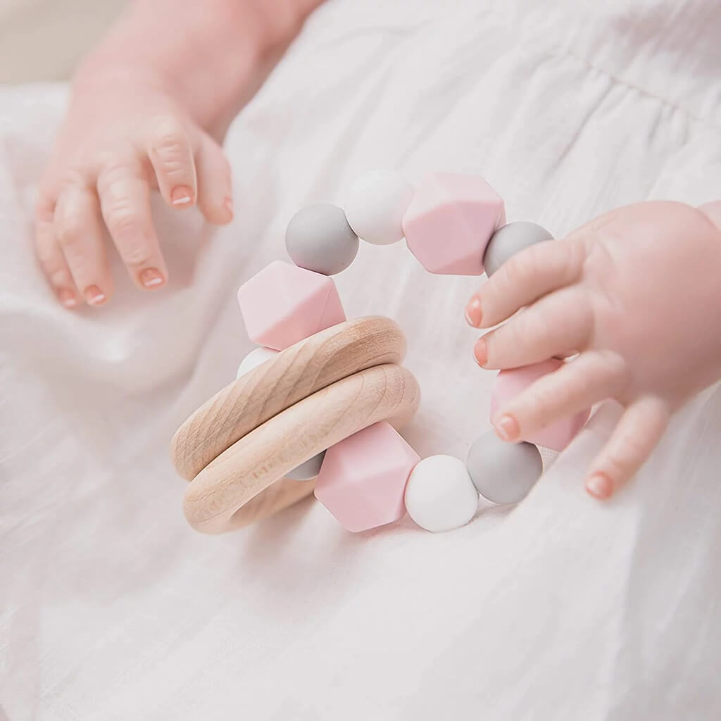 Silicone Teether - Beads Pink