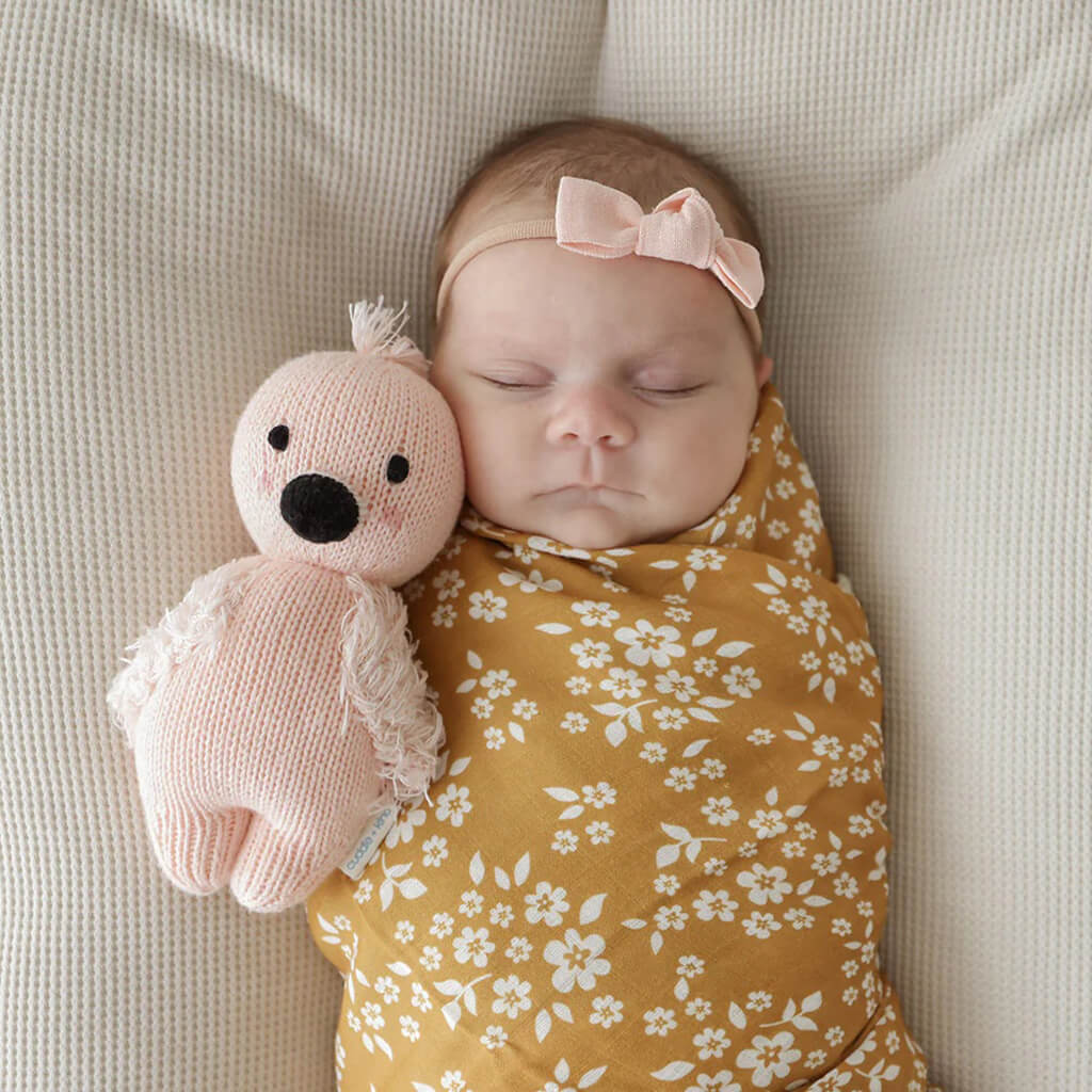 Hand Knit Doll Baby Flamingo