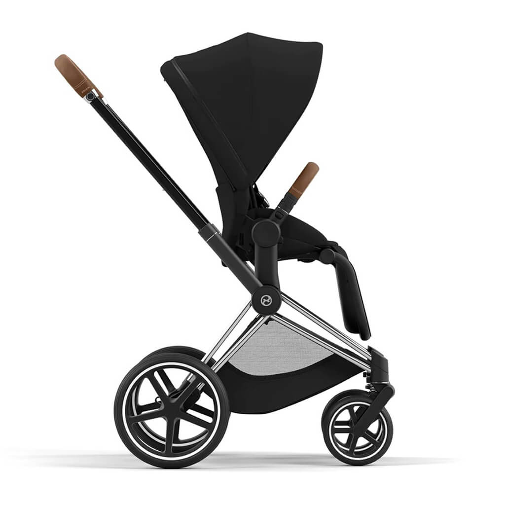 Color_Deep Black | Cybex Priam 4 Complete Stroller Chrome/Brown | NINI and LOLI