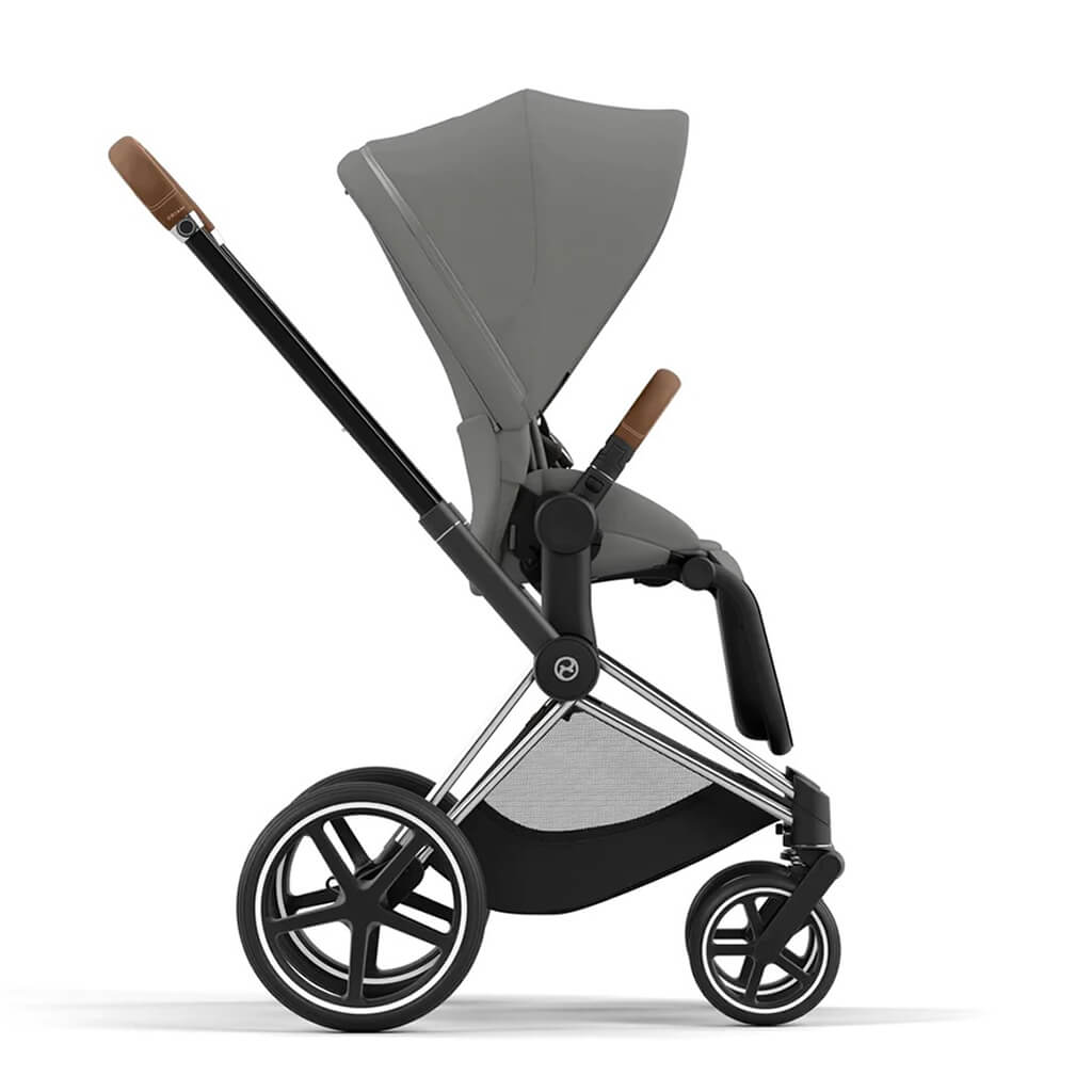 Color_Soho Grey | Cybex Priam 4 Complete Stroller Chrome/Brown | NINI and LOLI