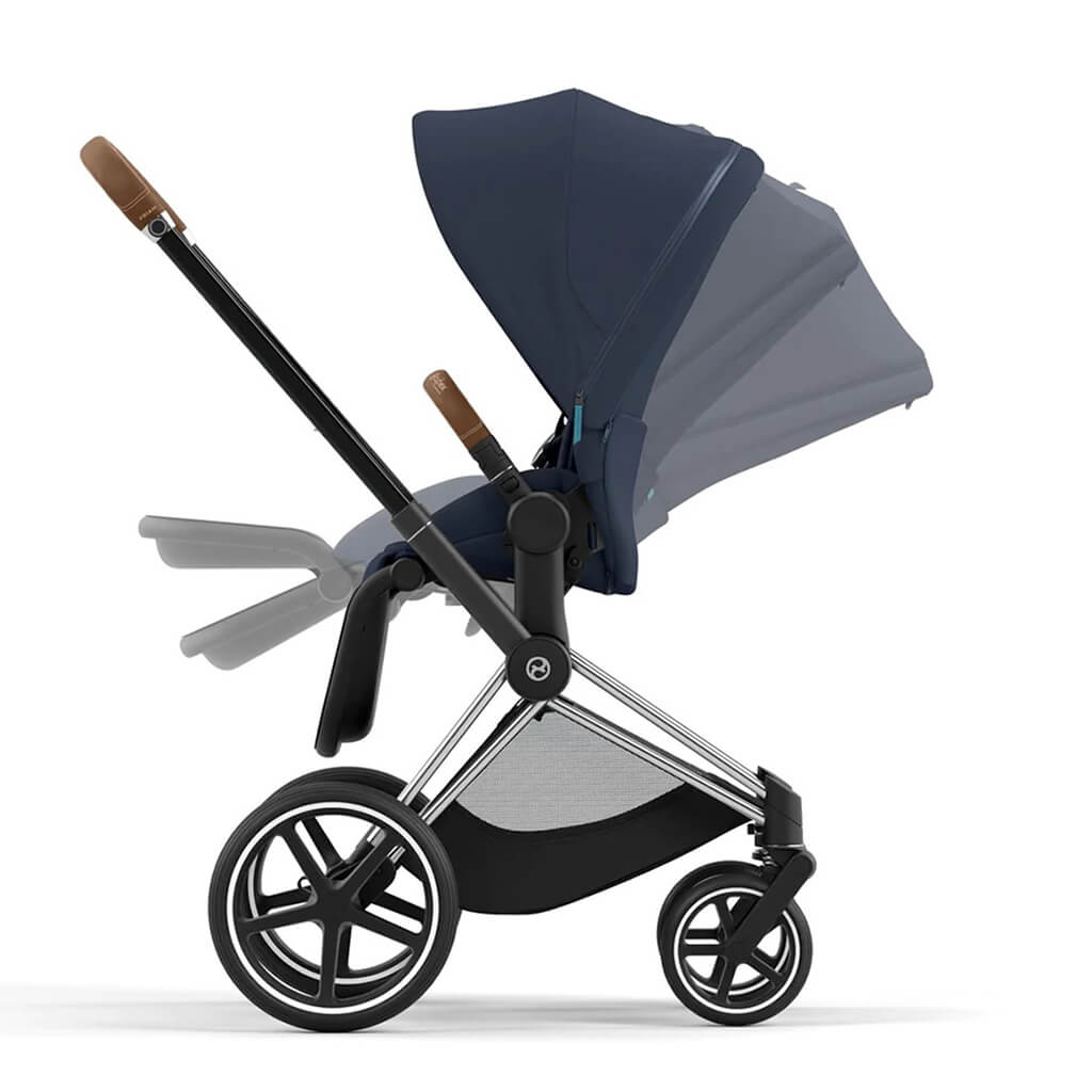 Color_Nautical Blue | Cybex Priam 4 Complete Stroller Chrome/Brown | NINI and LOLI