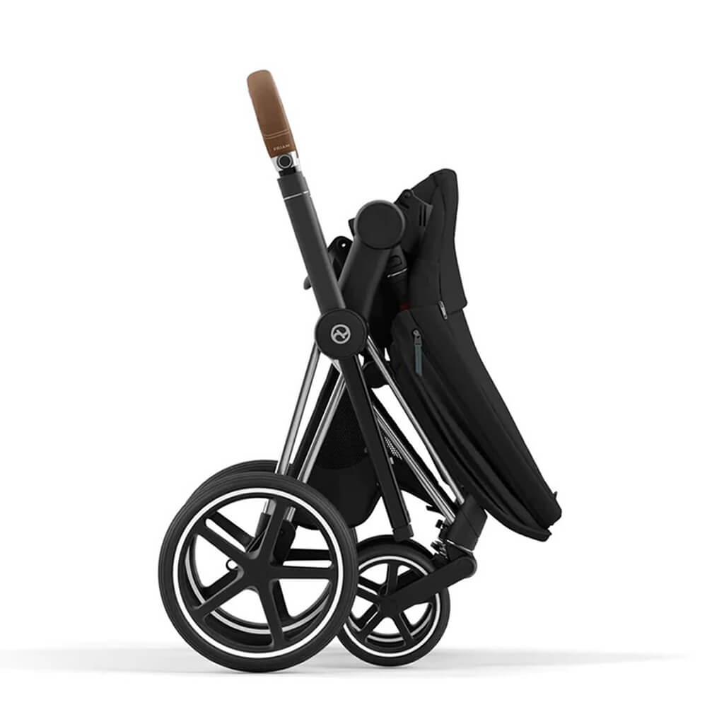 Color_Deep Black | Cybex Priam 4 Complete Stroller Chrome/Brown | NINI and LOLI