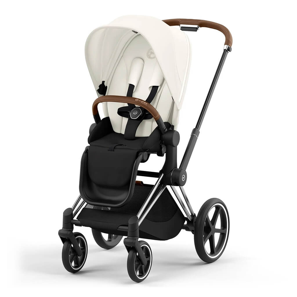 Color_Off White | Cybex Priam 4 Complete Stroller Chrome/Brown | NINI and LOLI