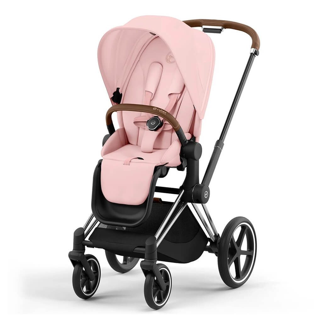 Color_Peach Pink | Cybex Priam 4 Complete Stroller Chrome/Brown | NINI and LOLI