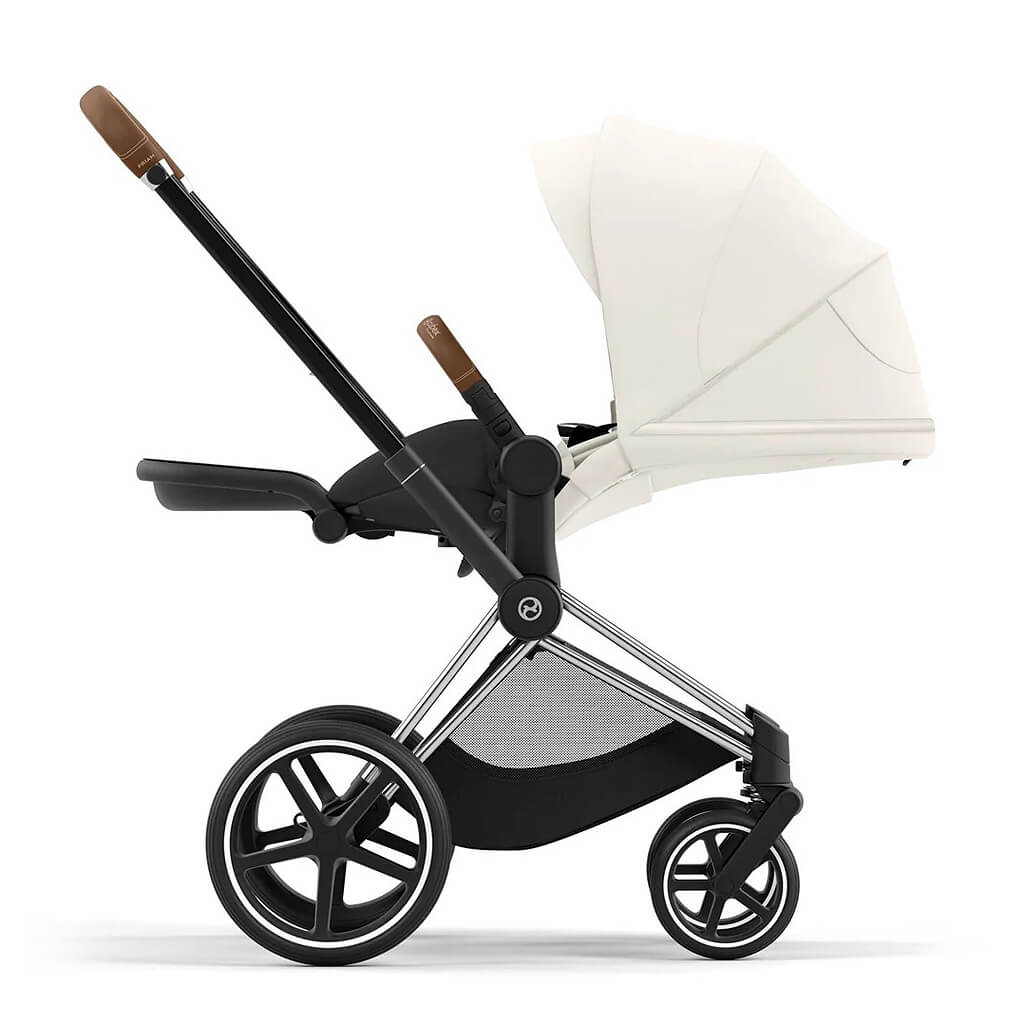 Color_Off White | Cybex Priam 4 Complete Stroller Chrome/Brown | NINI and LOLI