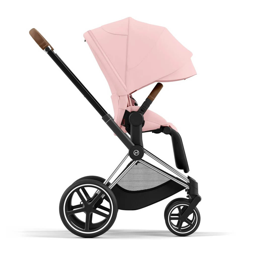 Color_Peach Pink | Cybex Priam 4 Complete Stroller Chrome/Brown | NINI and LOLI