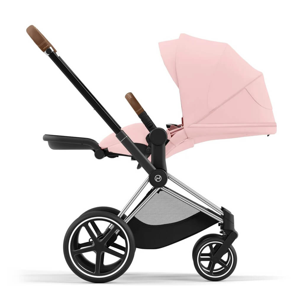 Color_Peach Pink | Cybex Priam 4 Complete Stroller Chrome/Brown | NINI and LOLI