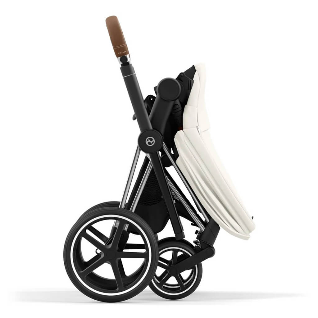 Color_Off White | Cybex Priam 4 Complete Stroller Chrome/Brown | NINI and LOLI