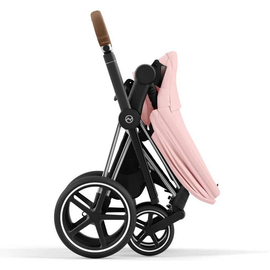 Color_Peach Pink | Cybex Priam 4 Complete Stroller Chrome/Brown | NINI and LOLI