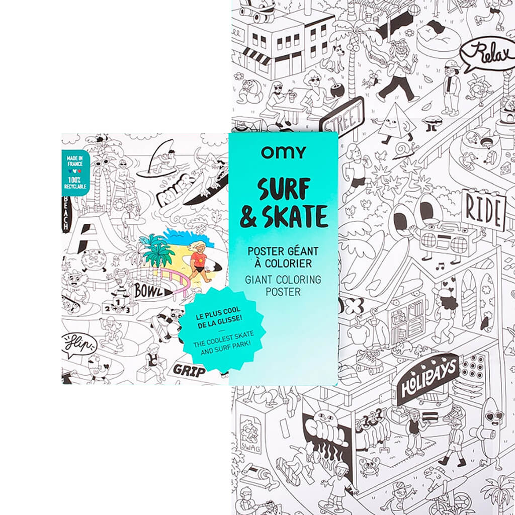 Giant Coloring Poster - Surf & Skate