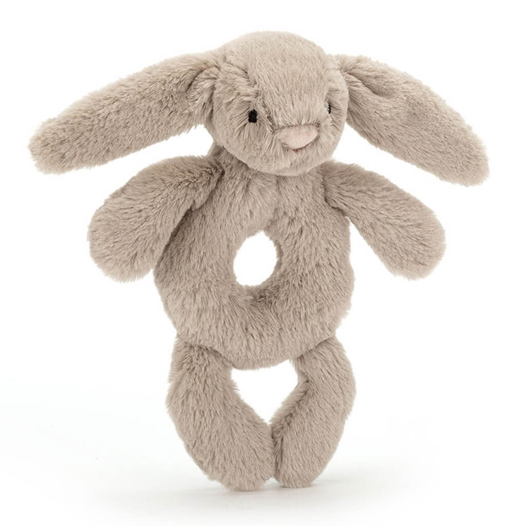 Bashful Bunny Ring Rattle Grey