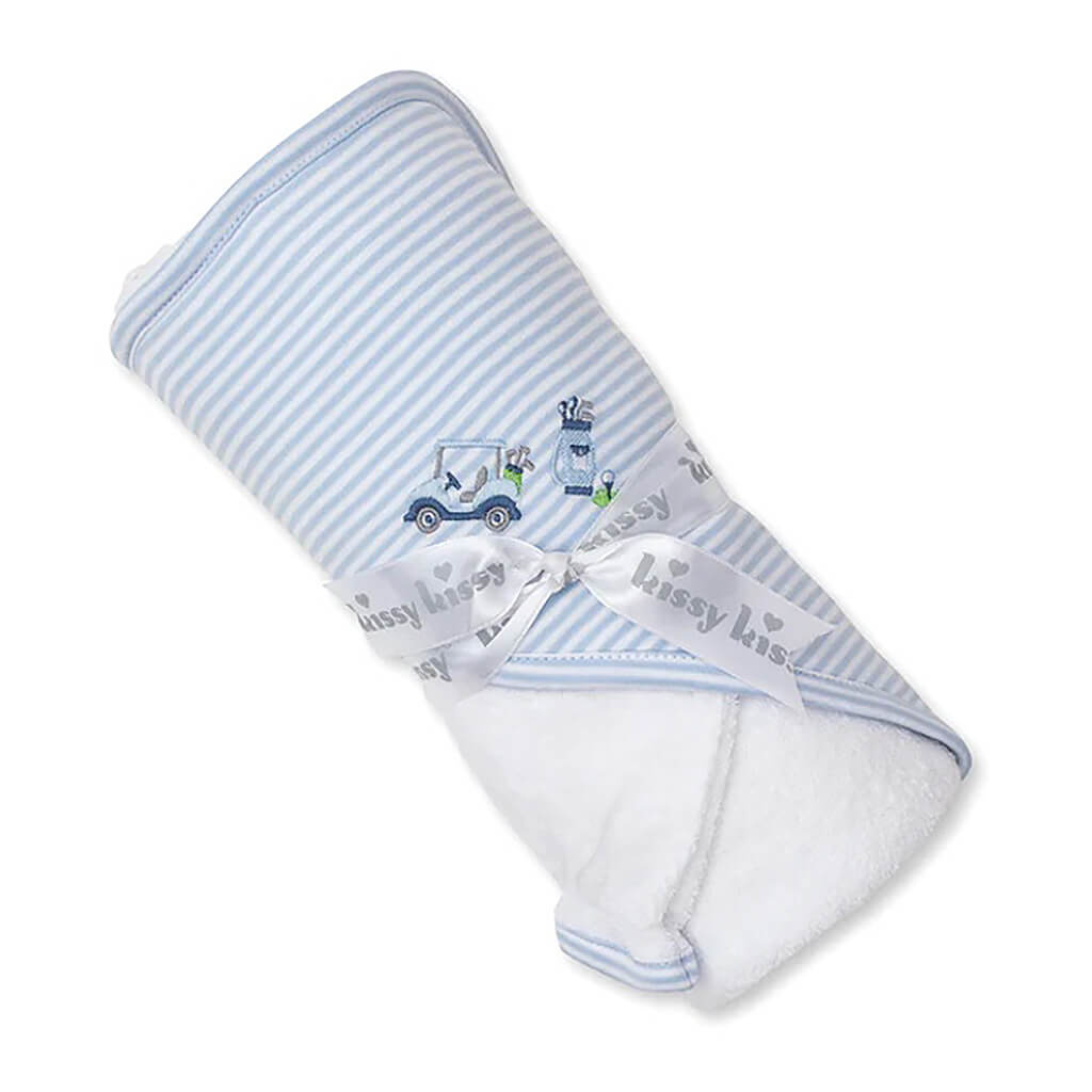 Kissy Kissy Hooded Towel With Mitt Set Golf Club Blue