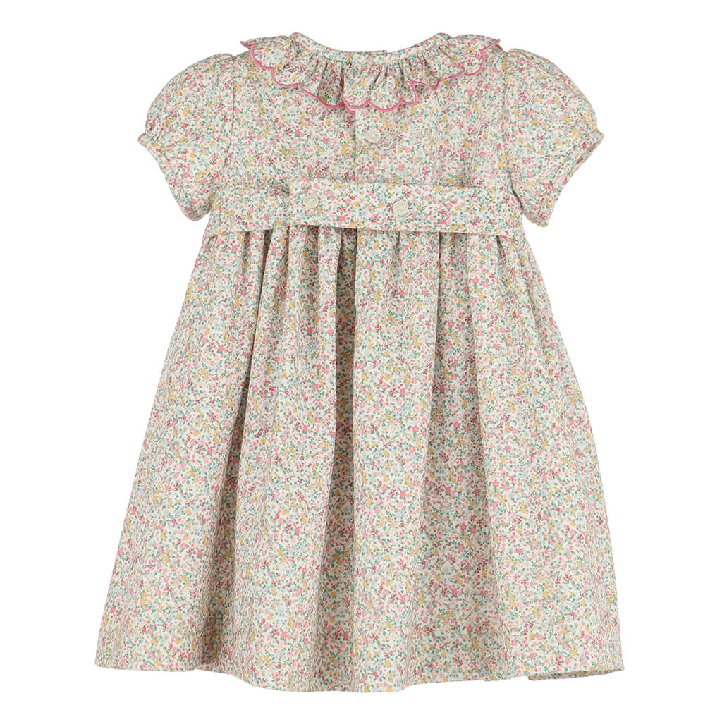 Whimsical Smock Dress With Ruffle Collar