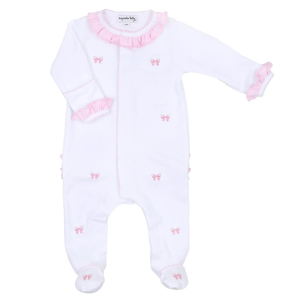 Baby Bows Scattered Ruffle Footie