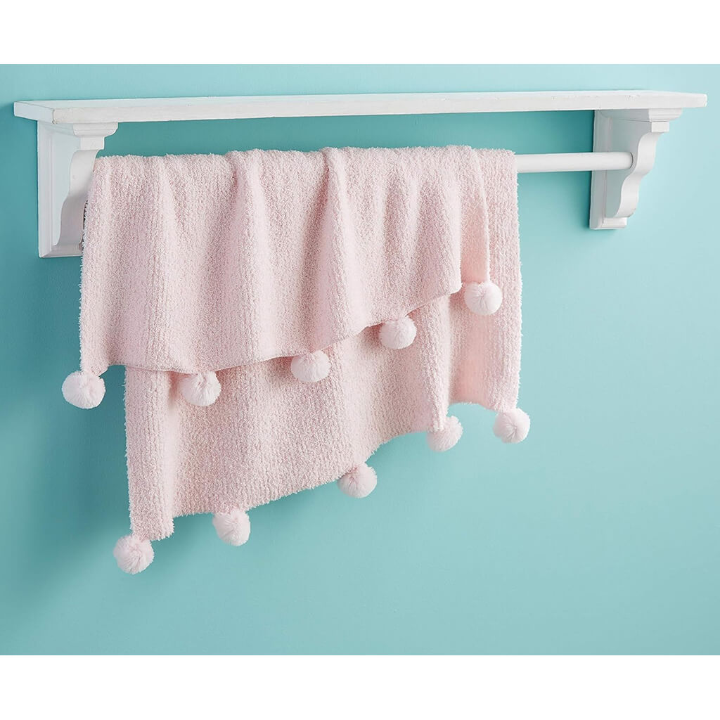 Chenille Blanket - Pompom Pink