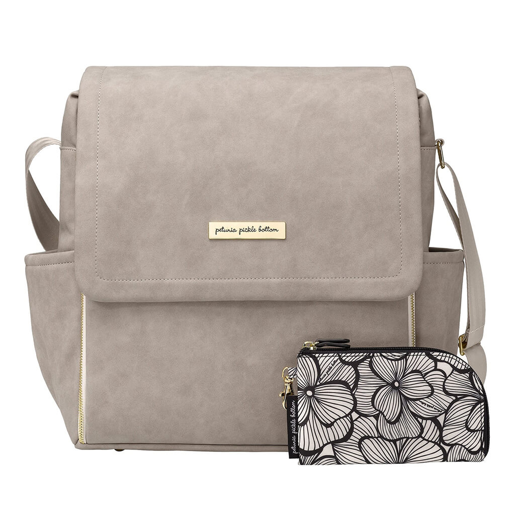 Boxy Backpack in Grey Matte Leatherette