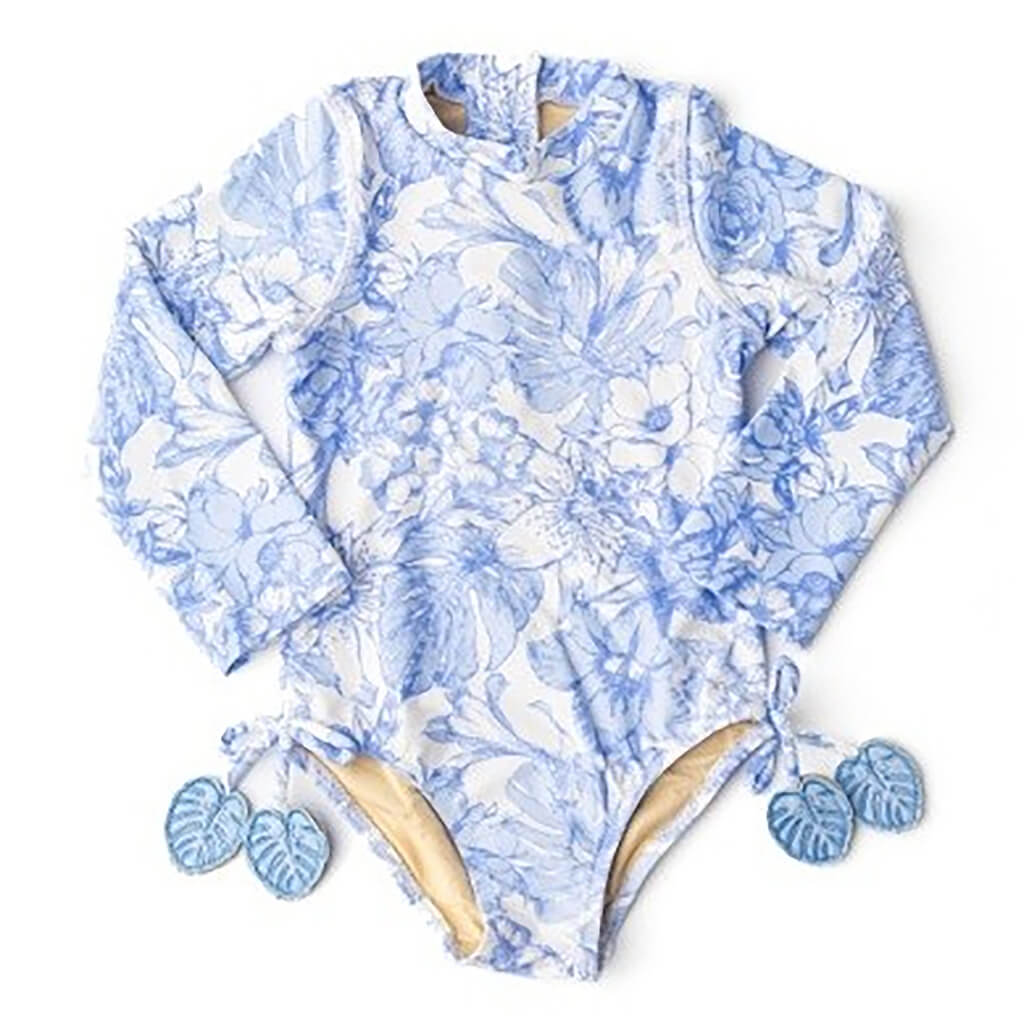 Longsleeve Swimsuit - Tropical Blues