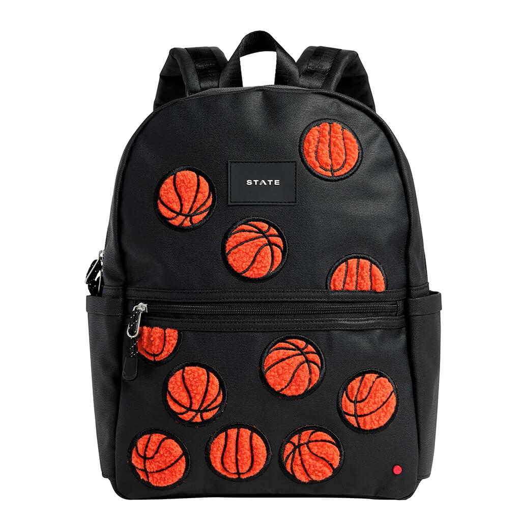 Kane Kids Double Pocket Backpack Fuzzy Basketballs