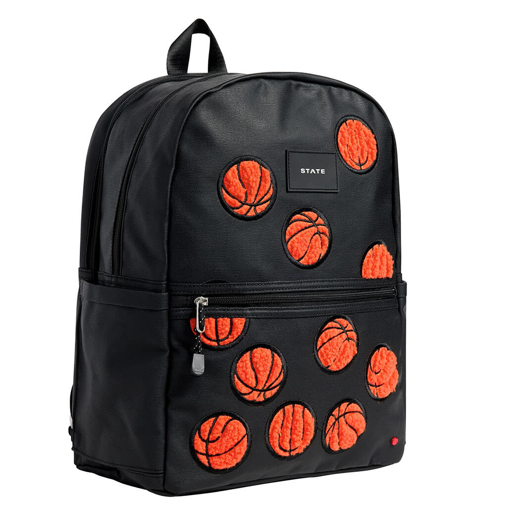 Kane Kids Double Pocket Backpack Fuzzy Basketballs