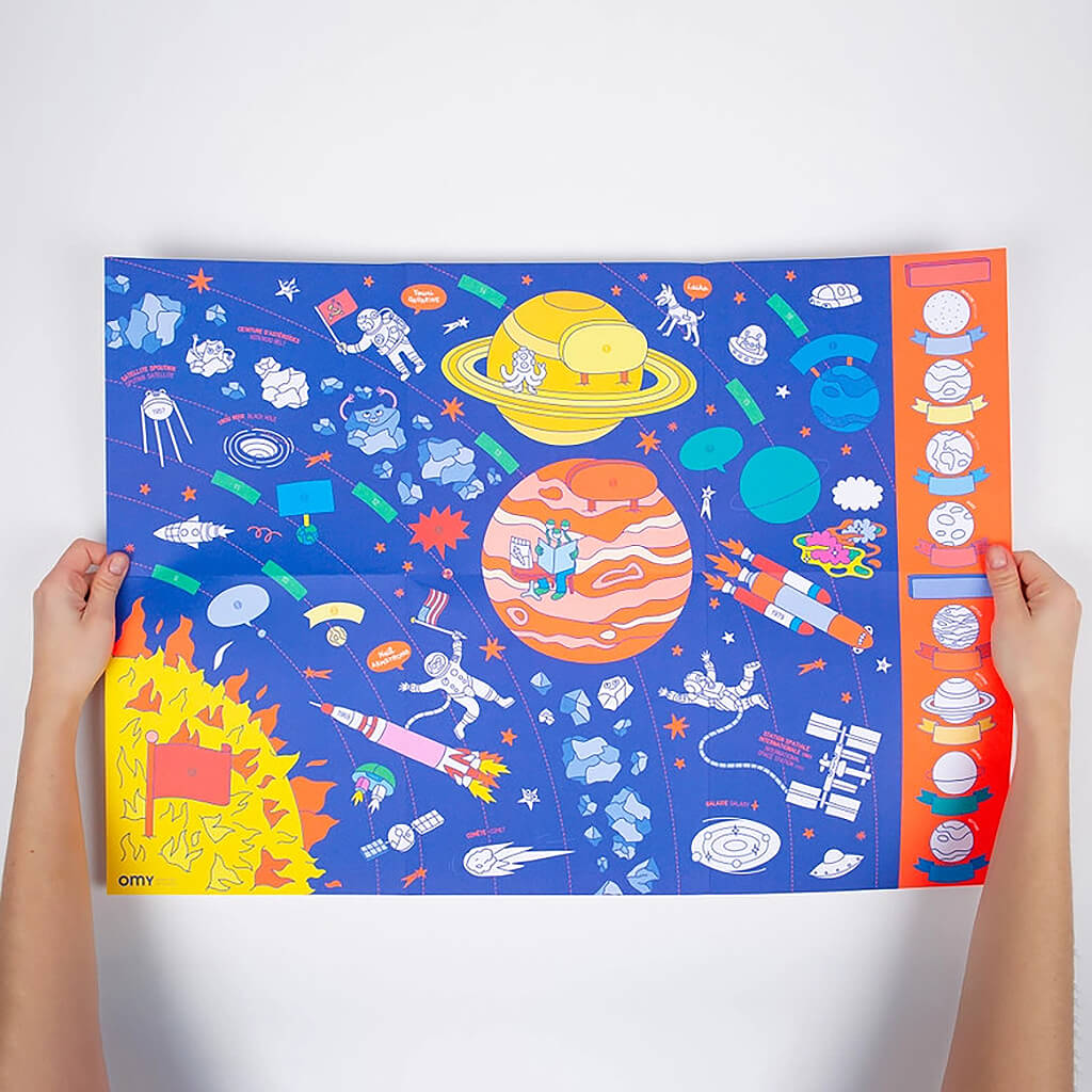 Sticker & Coloring Poster - Solar System