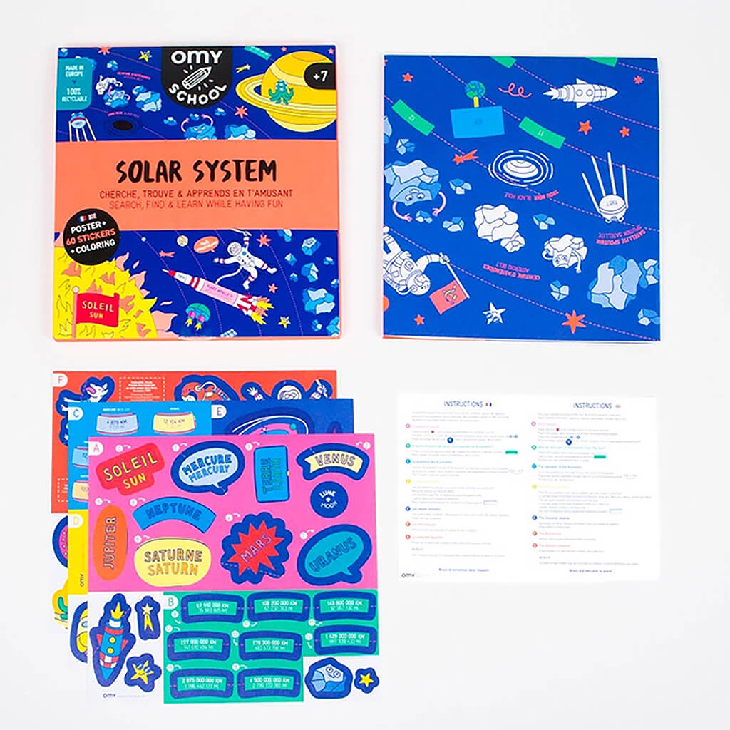 Sticker & Coloring Poster - Solar System