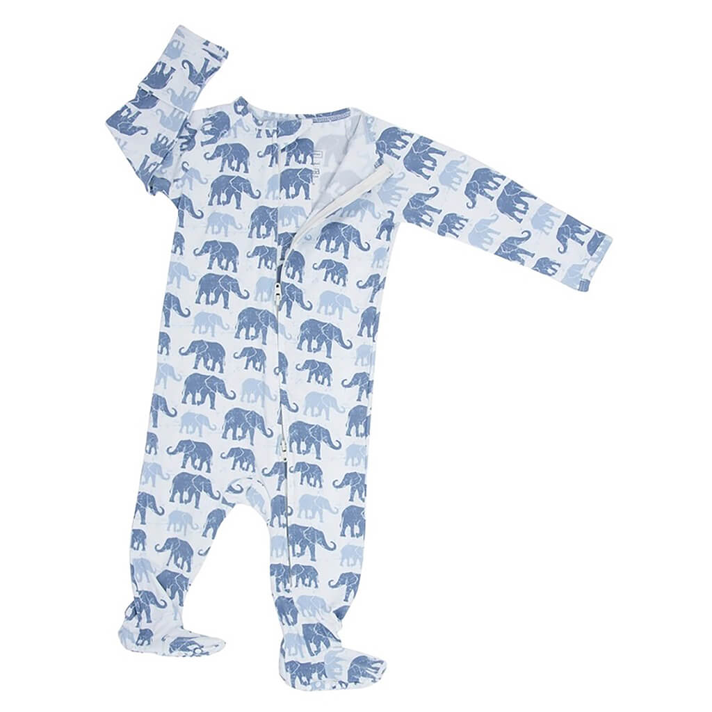 Zipper Footie - Ethan's Elephants