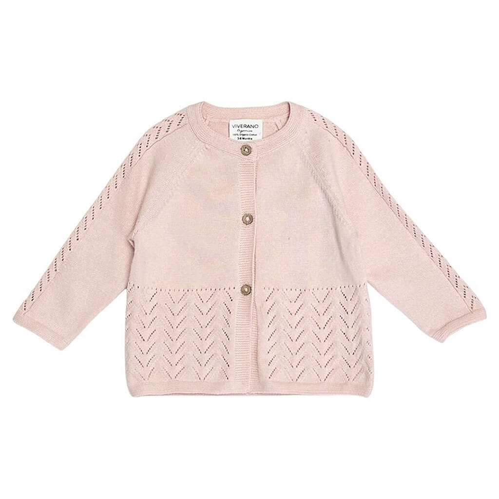 Pointelle Sweater Knit Baby Cardigan