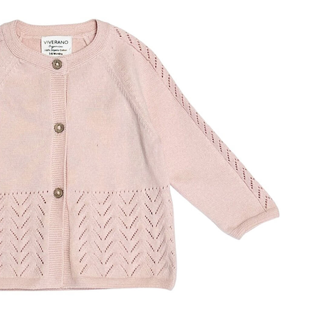 Pointelle Sweater Knit Baby Cardigan