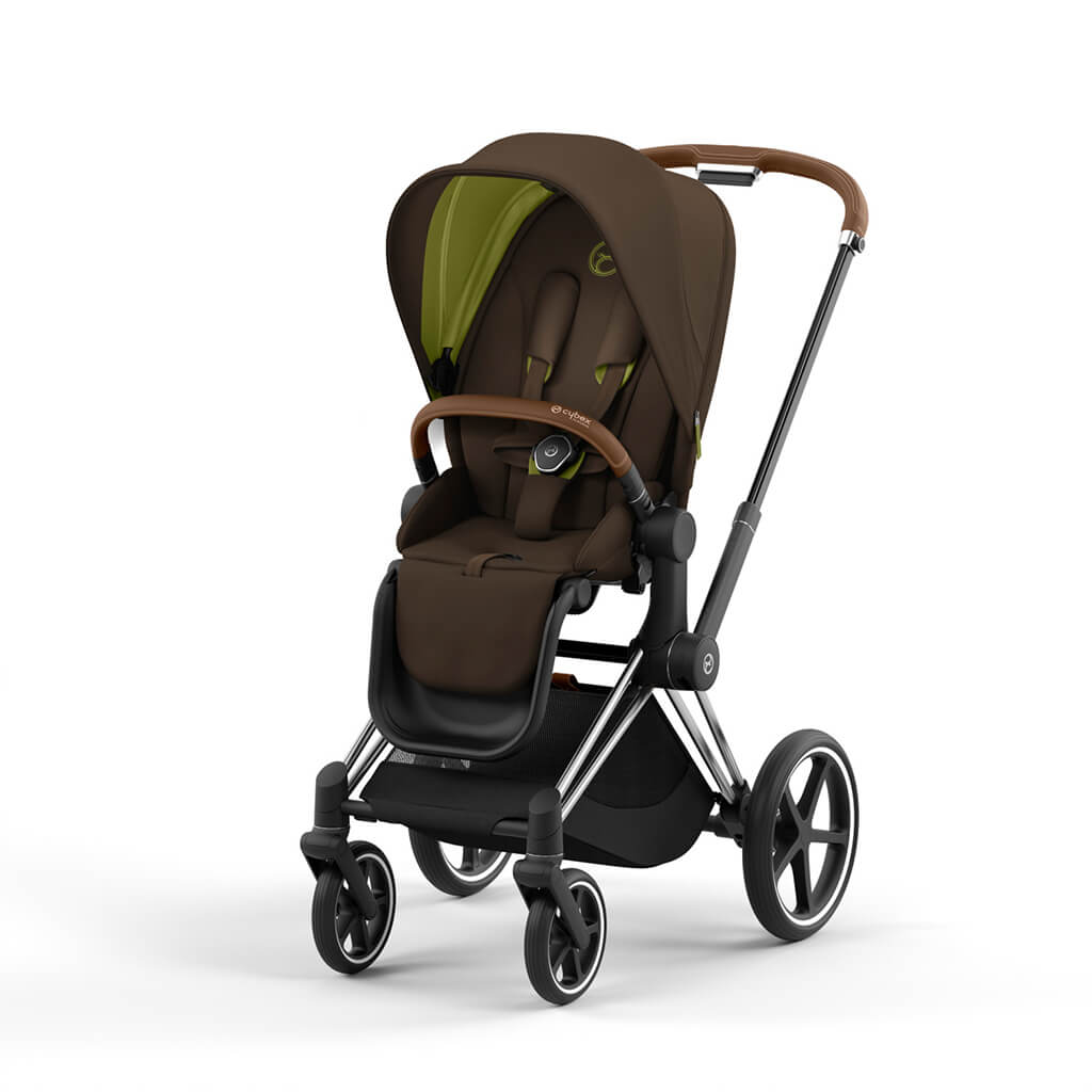 Color_Khaki Green | Cybex Priam 4 Complete Stroller Chrome/Brown | NINI and LOLI