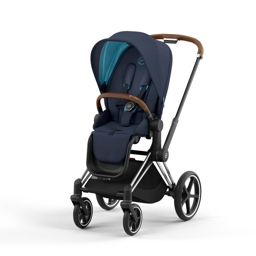 Color_Nautical Blue | Cybex Priam 4 Complete Stroller Chrome/Brown | NINI and LOLI