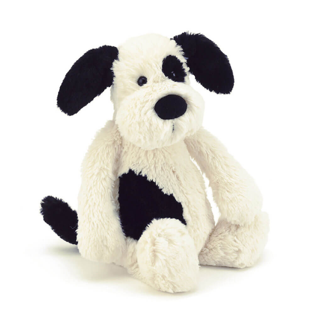 Jellycat Bashful Black and Cream Puppy