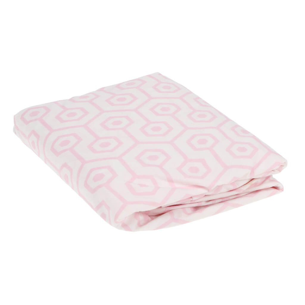 Crib Fitted Sheet Pink Hexagon