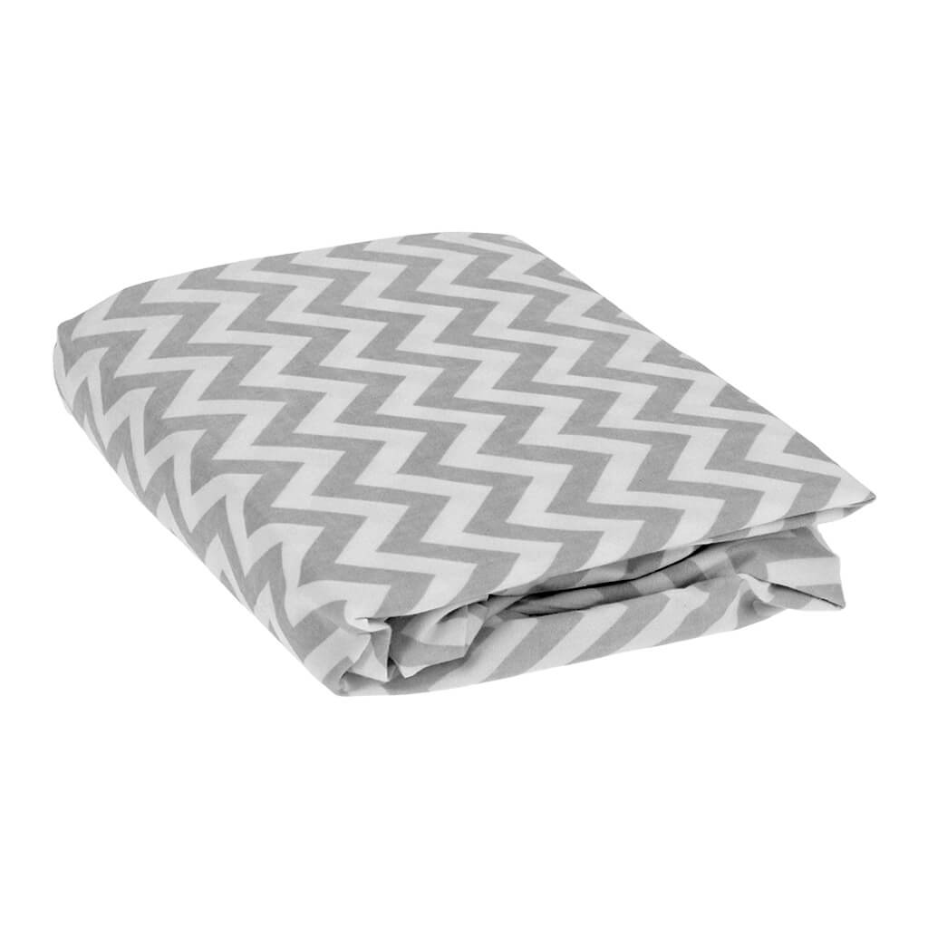 Crib Fitted Sheet Grey Chevron