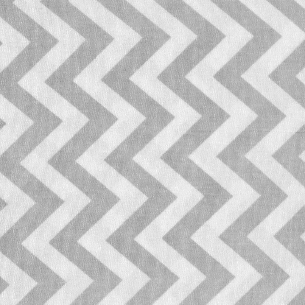 Crib Fitted Sheet Grey Chevron