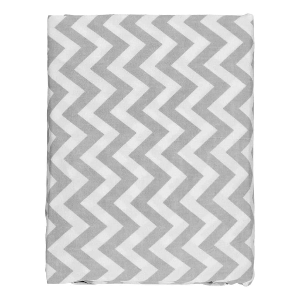 Crib Fitted Sheet Grey Chevron