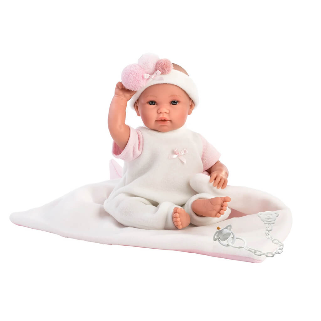 Soft Body Crying Newborn Olivia with Swaddle Blanket