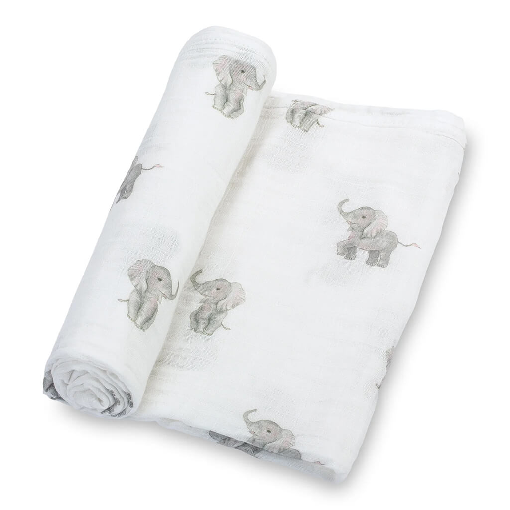 Muslin Swaddle Blanket Baby Elephant