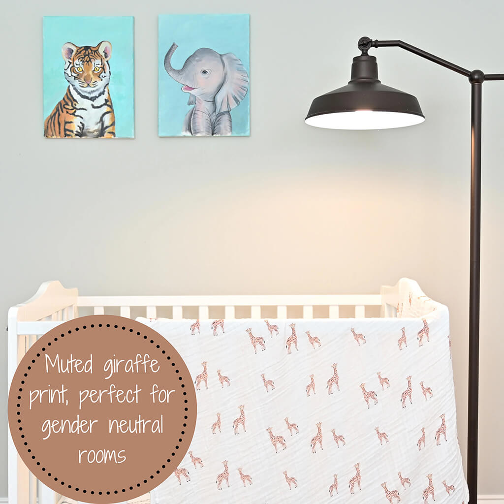 Muslin Swaddle Blanket Giraffe Dreams