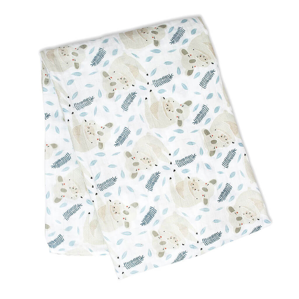 Cotton Muslin Swaddle Blanket Koala