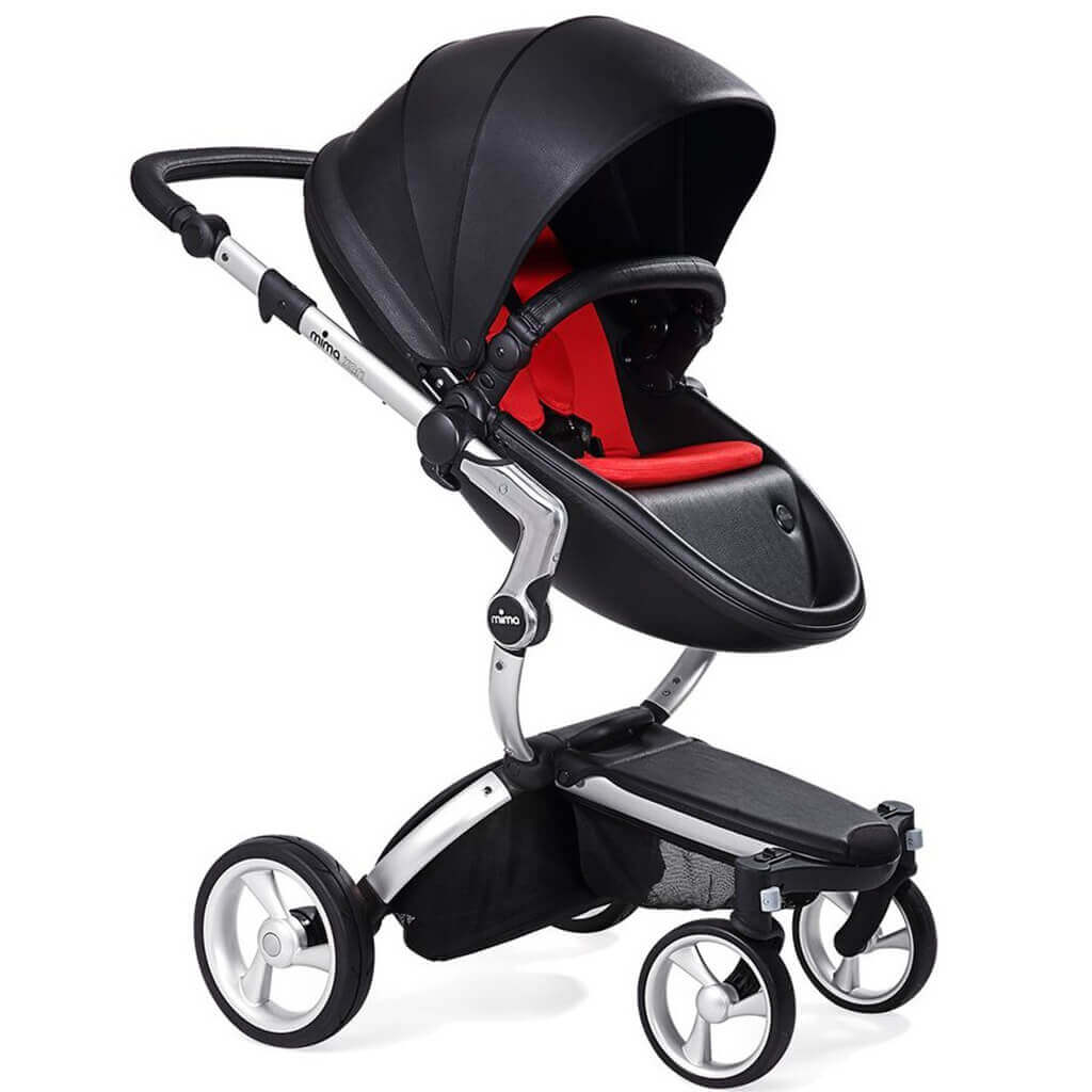 MIMA XARI COMPLETE STROLLER ALUMINUM/BLACK/RUBY RED