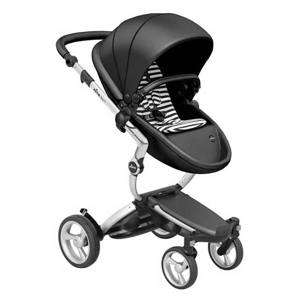 MIMA XARI COMPLETE STROLLER ALUMINUM/BLACK/BLACK AND WHITE